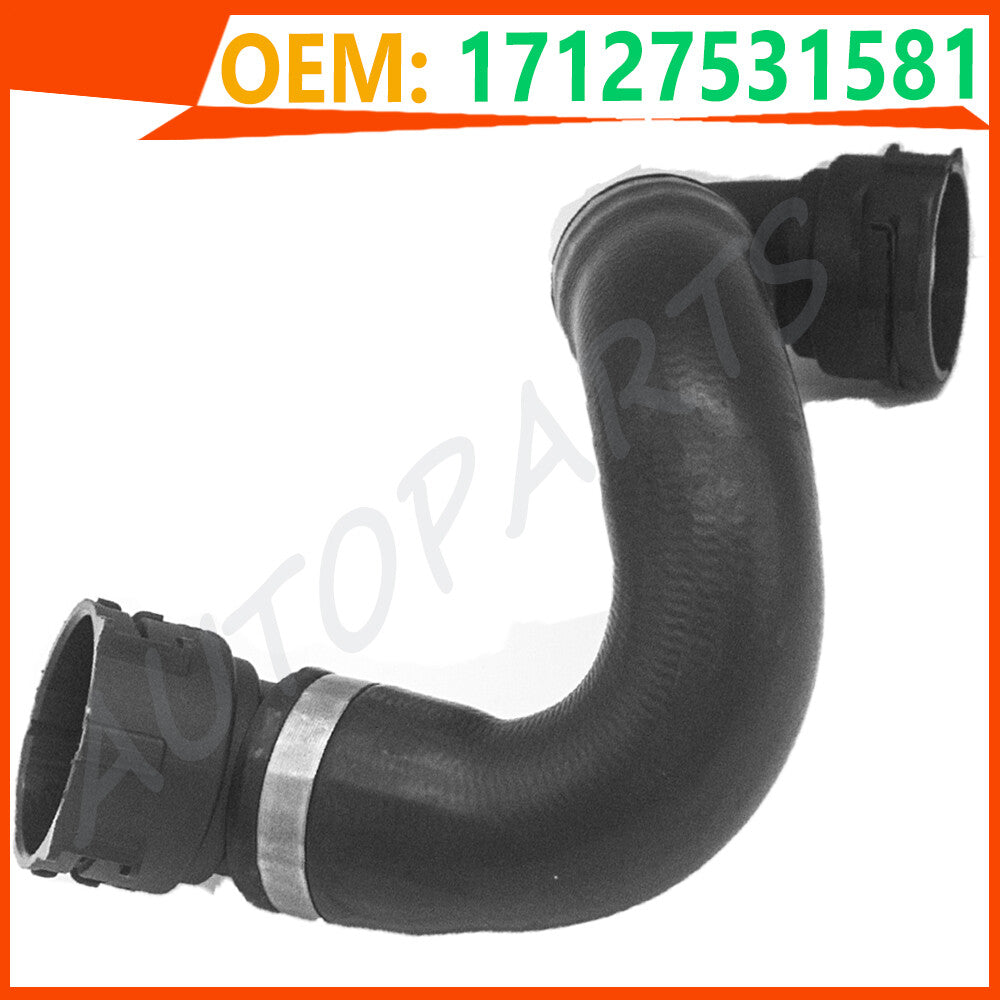 One-piece radiator hose fits E82, E90, E91, E92 328i, 325i, 330i. (17127531581-) n
