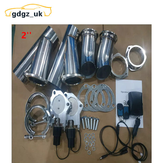 2 Electric Exhaust Control Valve Motor Y Header Pipe kit with Remote Switch