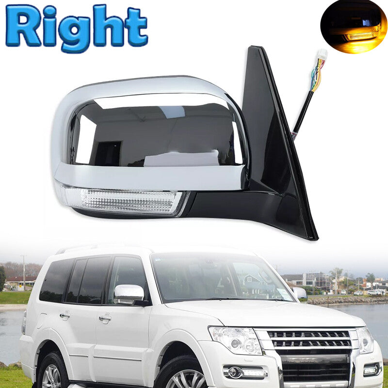 Right Side Door Mirror With Light 10 PIN for Mitsubishi Pajero Montero 2006-2021