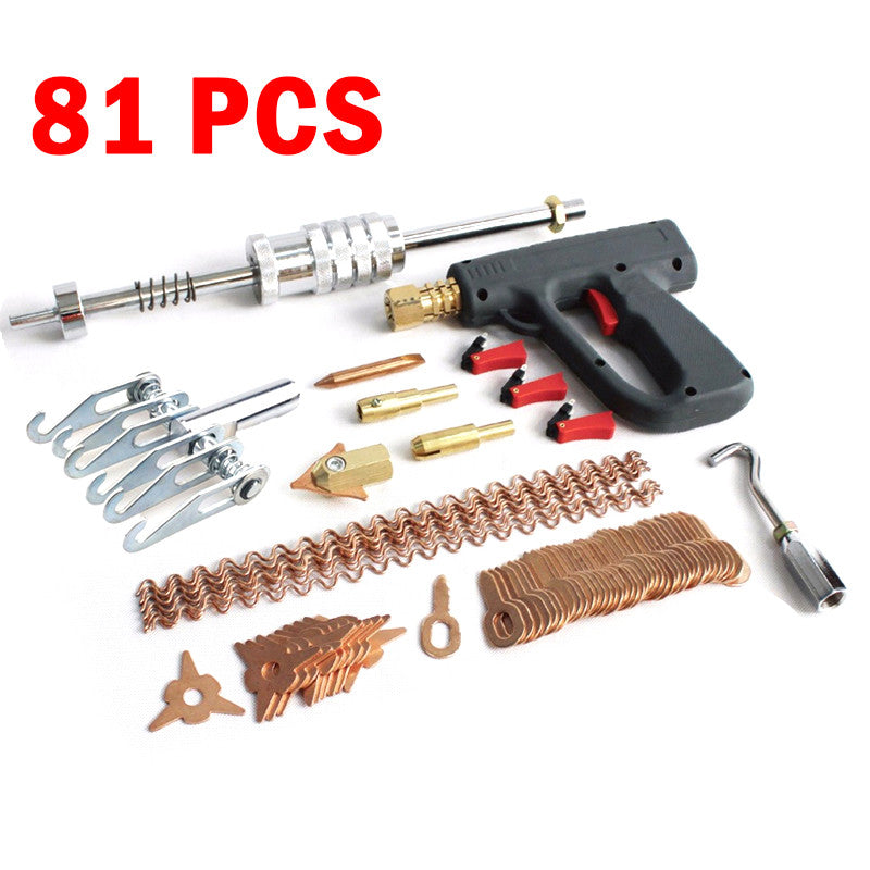 81-piece stud welding machine dent removal pliers kit, spot welding switch pull repair tool - n