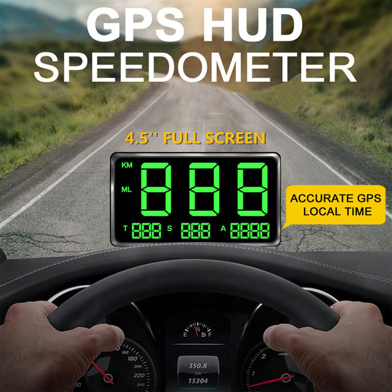 4.5C80 Screen LED Speed Digital GPS Speedometer HUD Head-up-Display Alarm Kit v