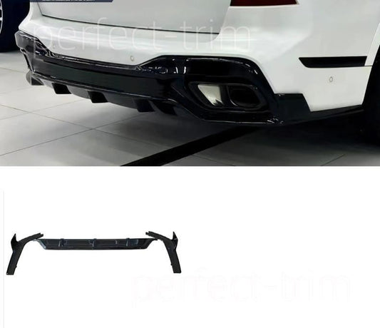 for BMW X7 G07 2023-2024 ABS Glossy black Rear Bumper Diffuser Lip cover trim Q