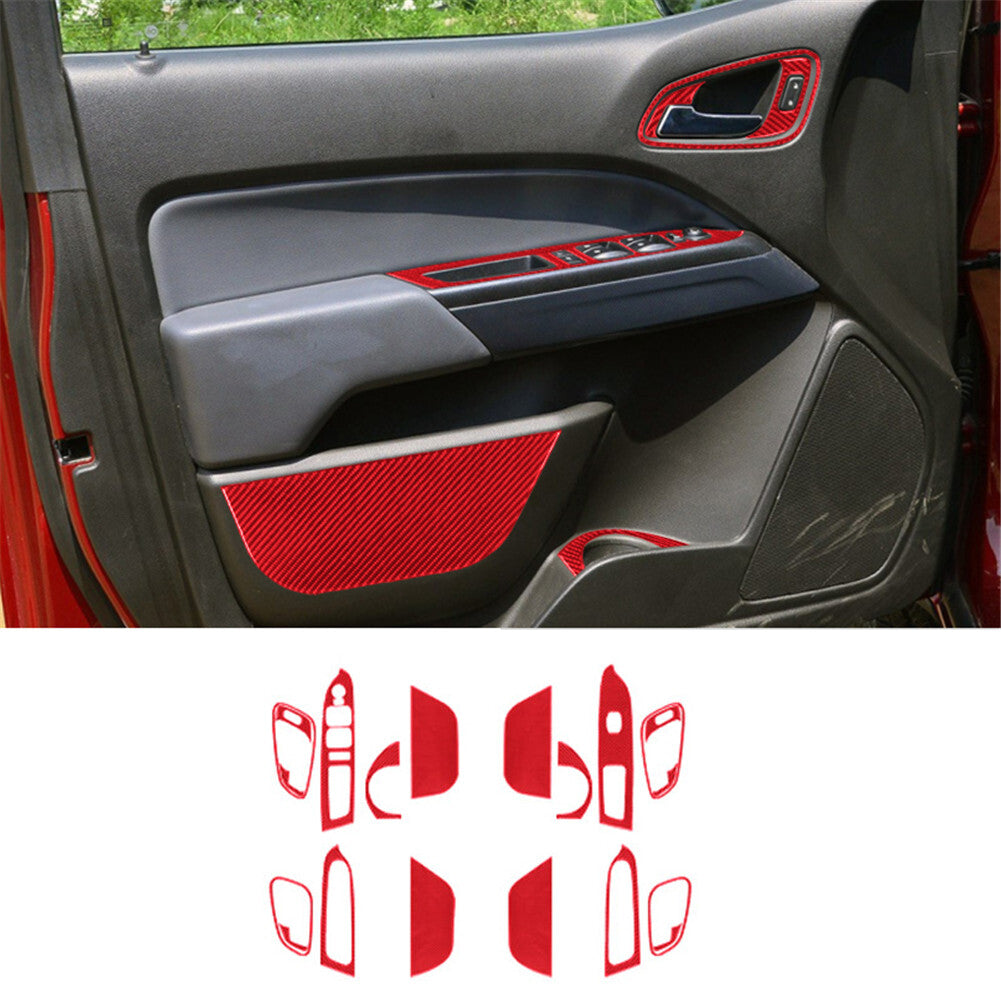 3Pcs Carbon Fiber Window Switch Button Panel Cover Trim for Volvo V60 2010-2017 v