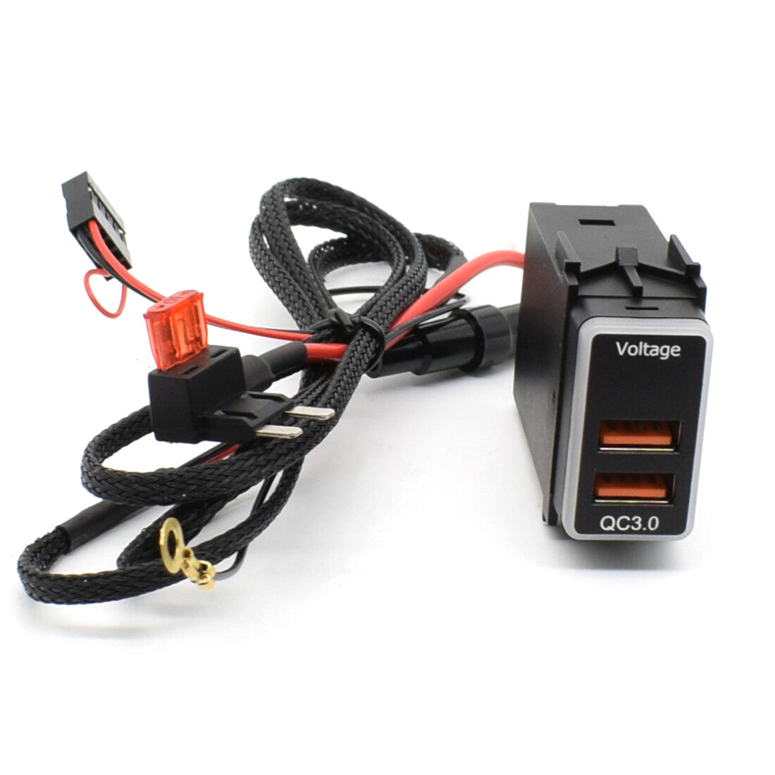 QC3.0 Quick for Charger Dual-USB Phone Adapter Port LED Digital Voltmeter for Nissan