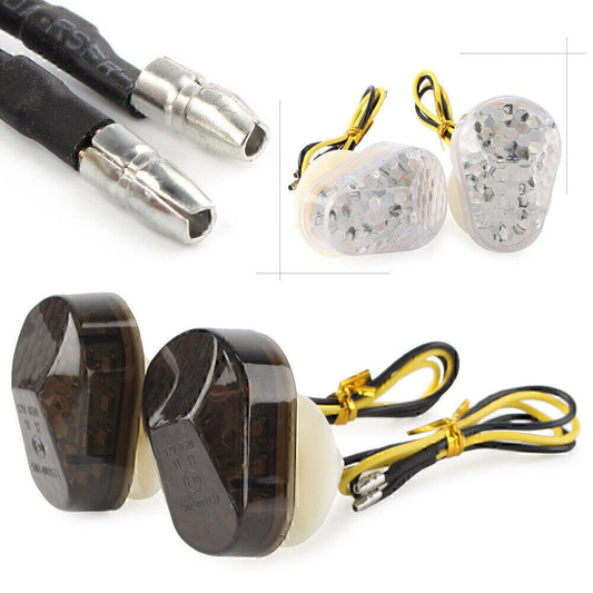 Smoke LED Turn Signal Indicators Lens Fit for Kawasaki Z750 ZZR600 ZX6R ZX7R ZX9R Q