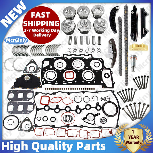 BHK-type rebuild kit for , , and for Audi 3.6L engines, including piston timing chain kits. n