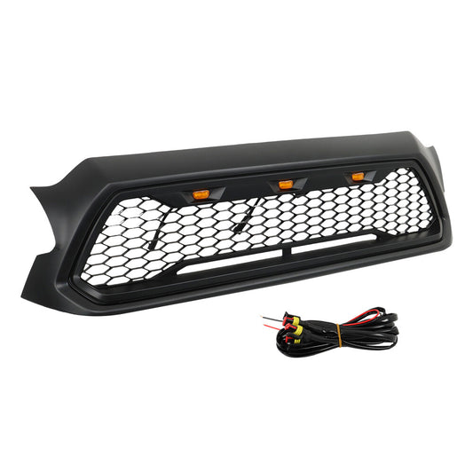 Suitable for 2012-2015 Tacoma front grille bumper upper grille with LEDs, matte black. n