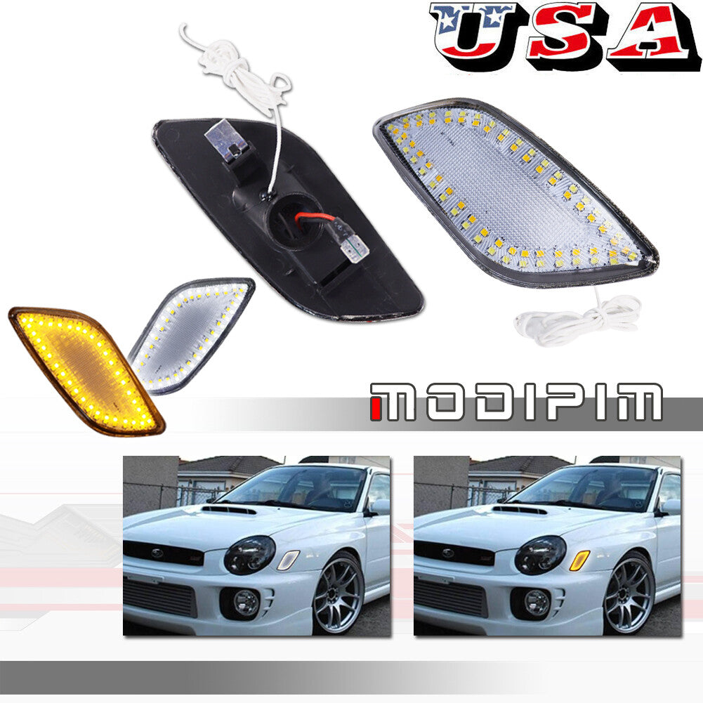 Clear DRL Light Parking Side Marker Signal Light for 2002 - 03 for Subaru Impreza WRX - v