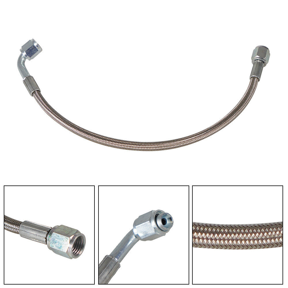 Turbine oil feed line 36-inch steel braided PTFE line 4AN 90° straight hose end PTFE