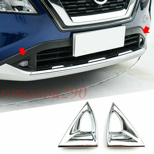 for Nissan Rogue/X-Trai 2021-2023ABS Chrome Car Front Fog Light Frame Cover Trim