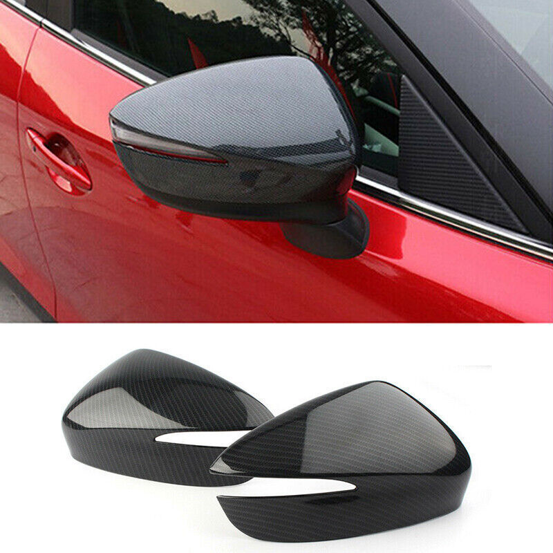 for Mazda CX-5 2015-2016 Carbon Fiber Car Rear View Side Door Mirror Cover Cap