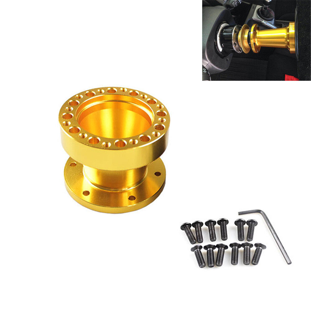 Aluminum Steering Wheel Extender Adjustable Hub Adapter 2/51mm Gold