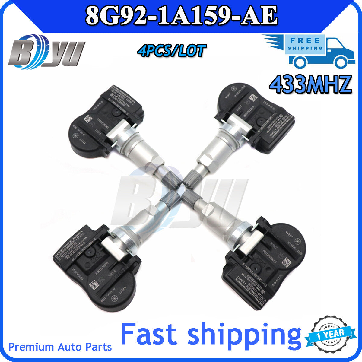 TIRE PRESSURE SENSOR TPMS 8G92-1A159-AE 433MH NEW 4pcs for Volvo for Peugeot for Citroen