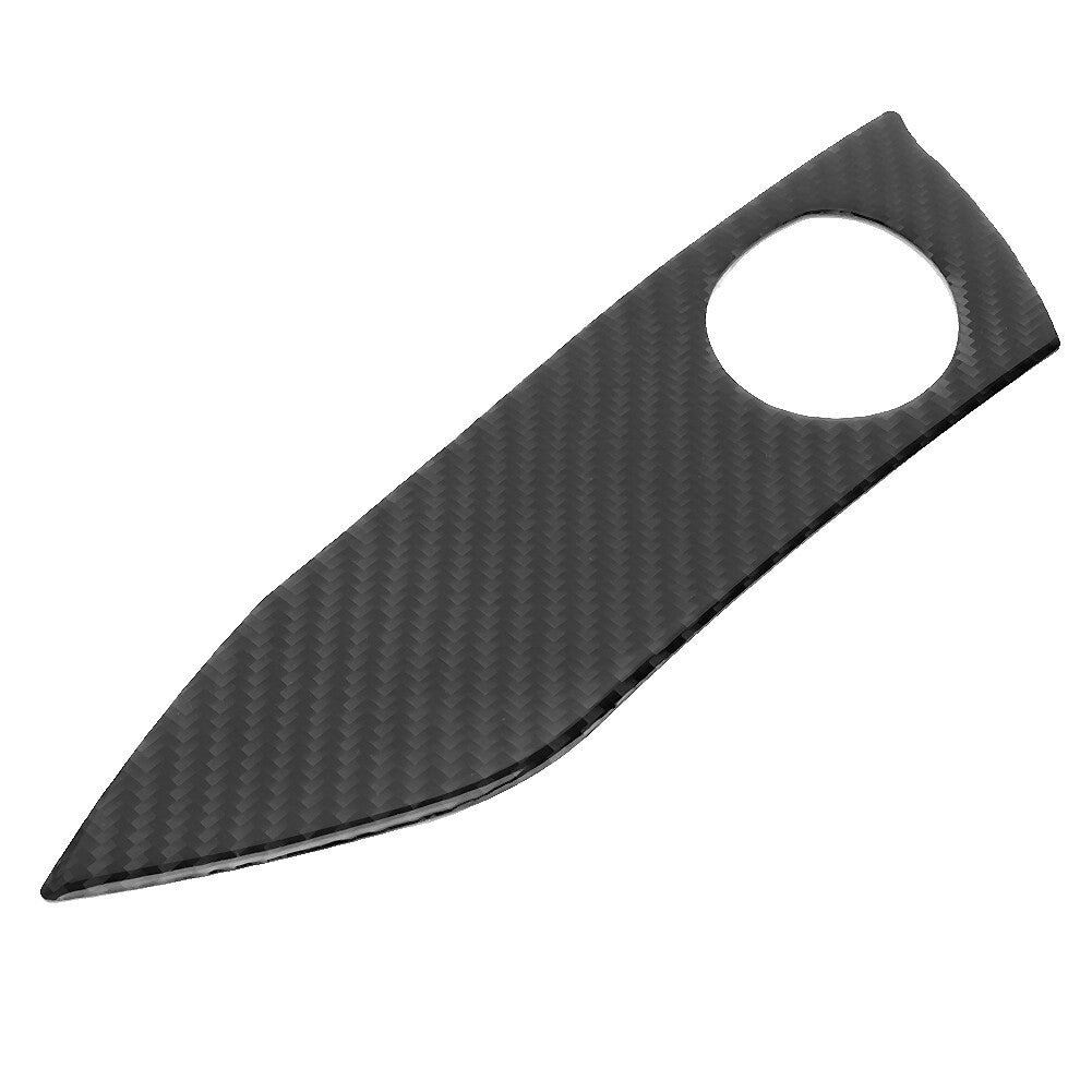 _ 2pcs Carbon Fiber Warning Light Switch Panel Trim Frame Car For