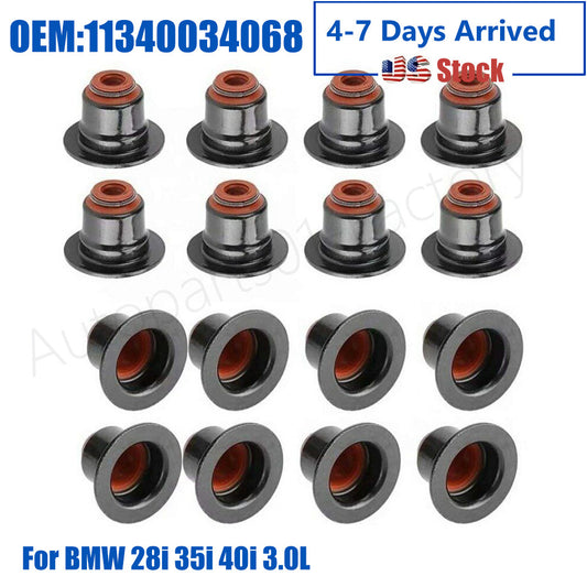 16PCS Engine Intake Valve Stem Oil Seal Repait Kit for BMW 28i 35i 40i 3.0L