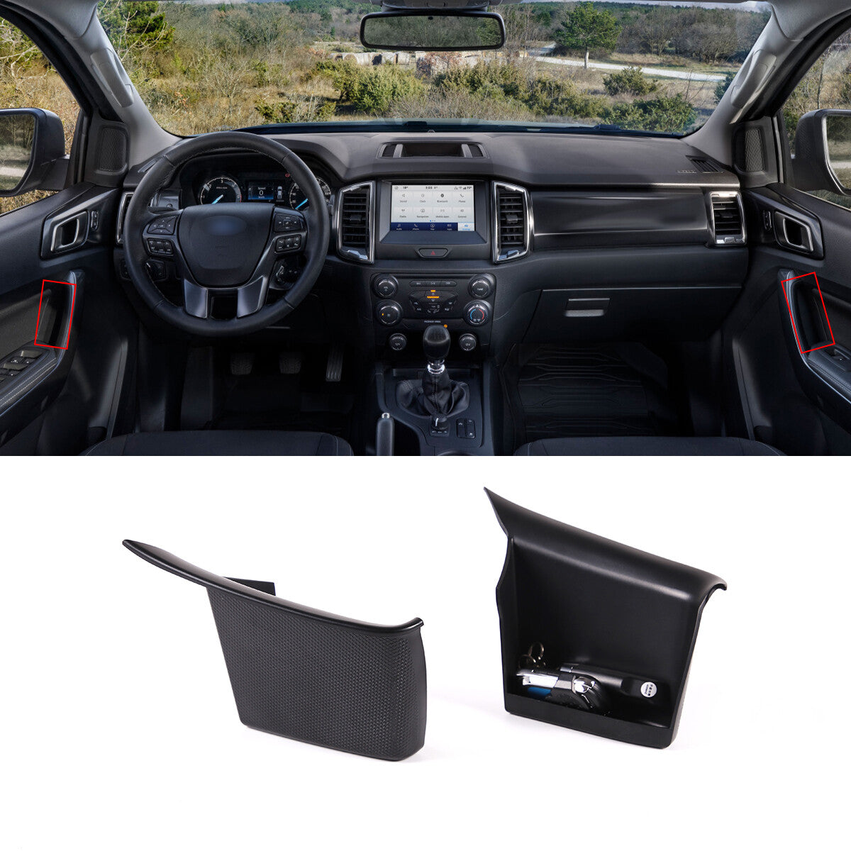 Carbon Fiber 2X Internal Speed Shift Button Trim for Highlander 2021 2022- v