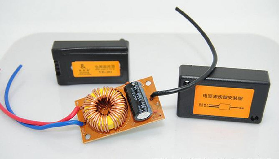 Universal 12V Car Audio Radio Power Wire Engine Noise Filter Suppressor Isolator