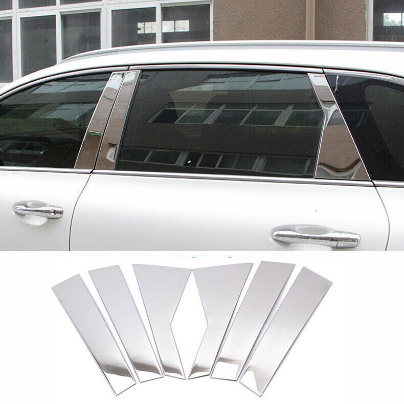 Chrome Pillar Post Mirror Covers for Kia Sorento 2016-2020 6pc Set Door Trim