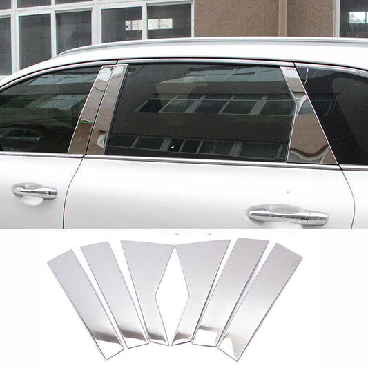 Chrome Pillar Post Mirror Covers for Kia Sorento 2016-2020 6pc Set Door Trim
