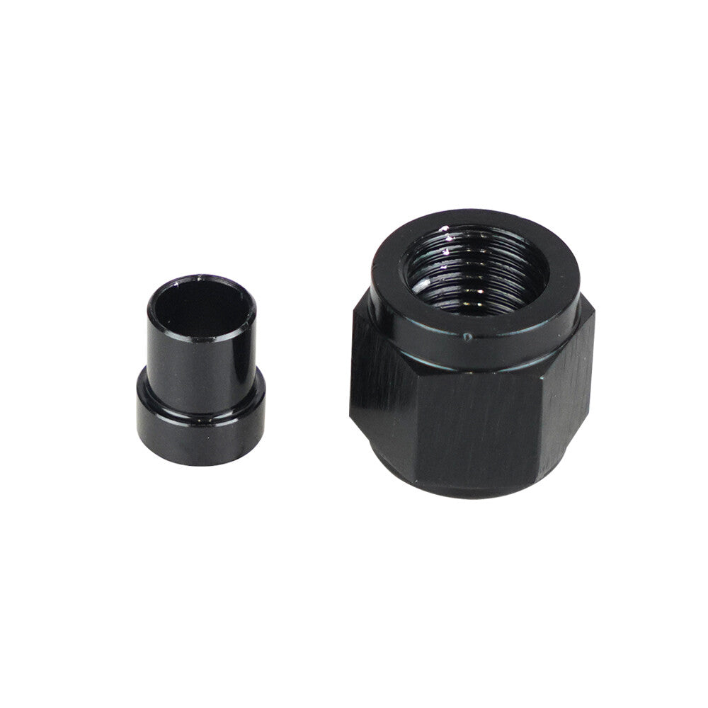 4AN Hard Wire Conduit Nut and Sleeve Fitting Adapter for 1/4 Inch Hard Wire Aluminum Black