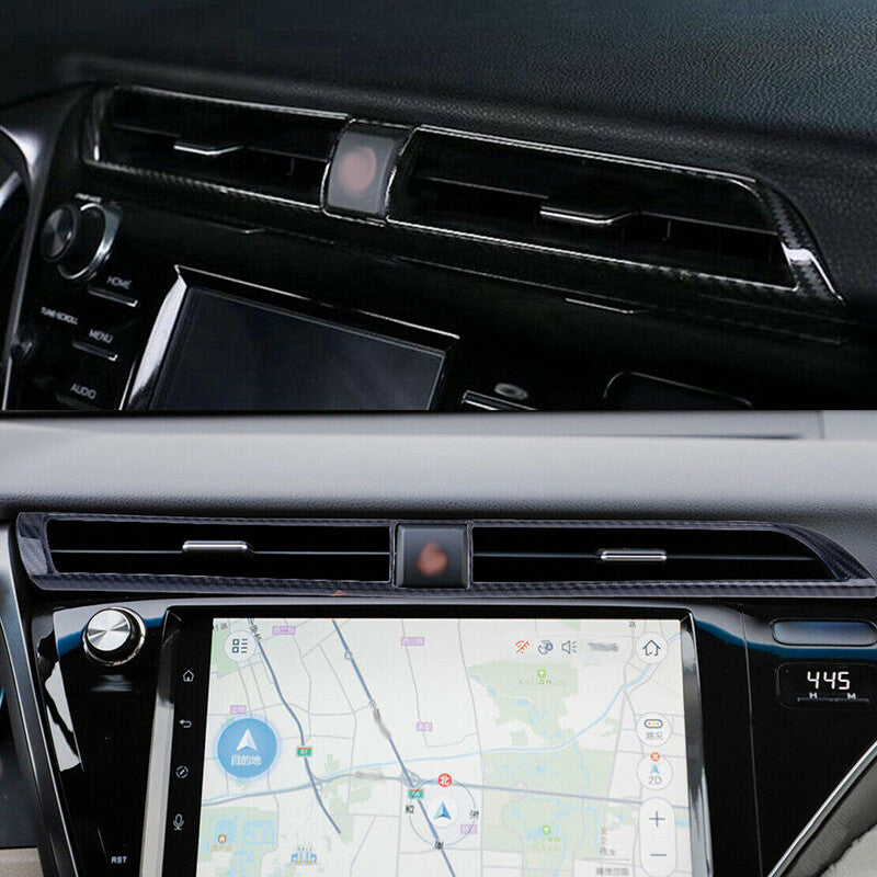 Dash Console Air Vent Cover Carbon Fiber Style Trim for Toyota for Camry 2018-2020