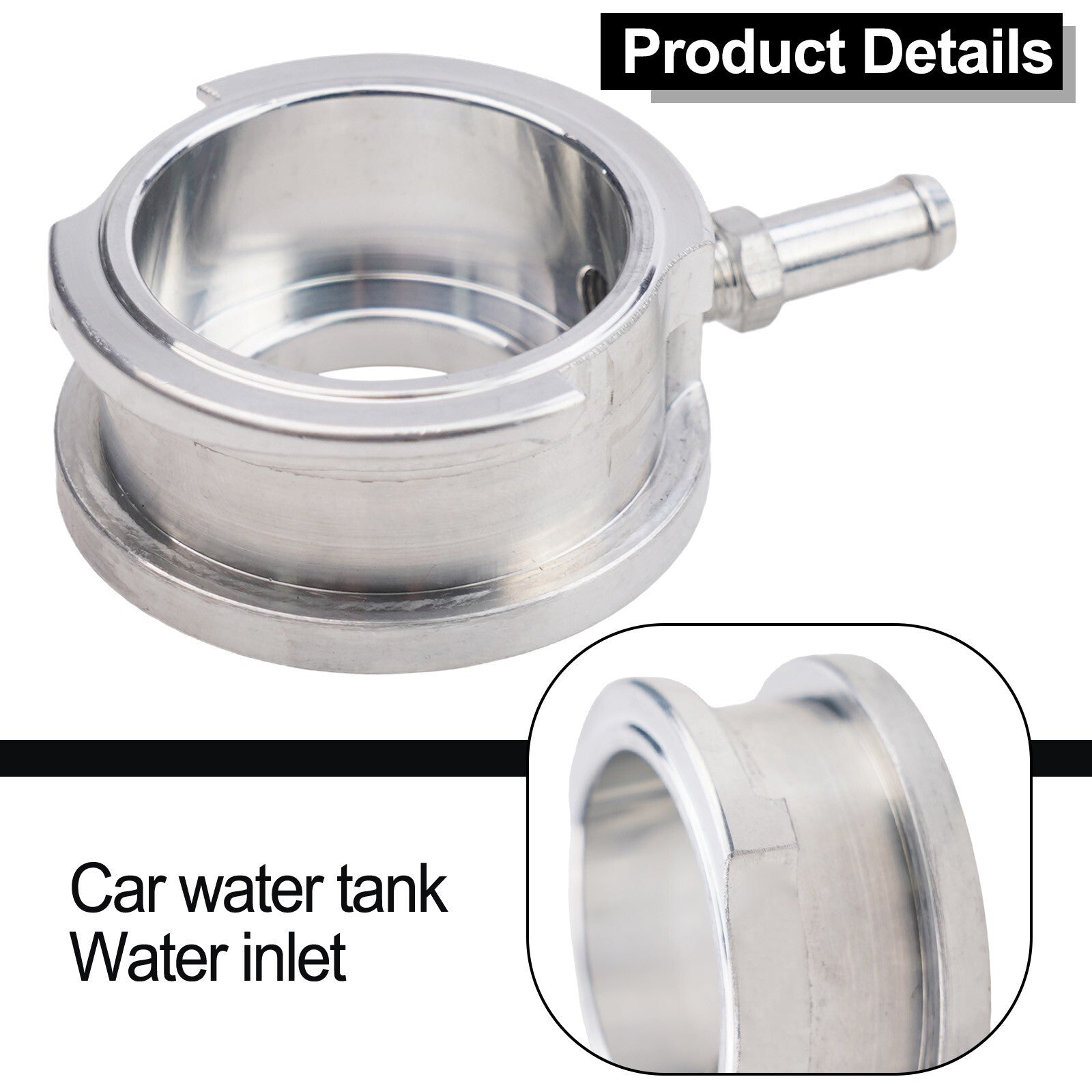 Aluminum Weld On Radiator Filler Neck Filler ID 42mm OD 56mm Silver