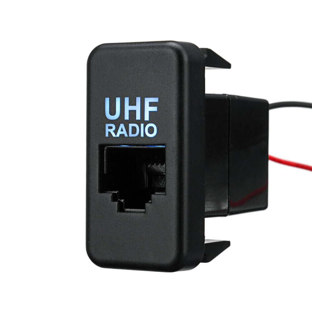 Fits for Toyota Hilux Landcruiser - UHF Blank Socket RJ45 dio Switch Panel Dash Blue