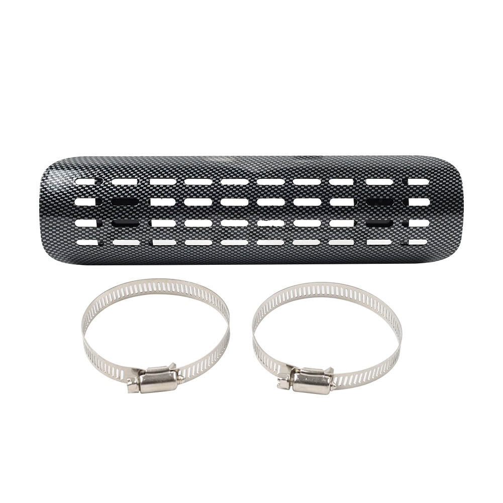 Carbon Fiber Motorcycle Curved Exhaust Muffler Pipe Heat Shield Cover Heel Guard