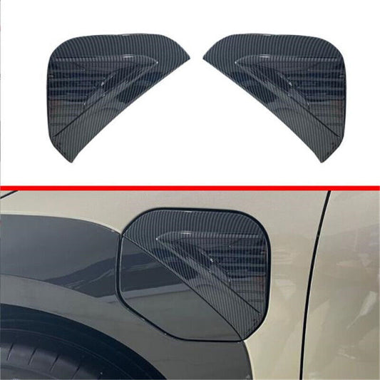 for Toyota Bz4x 23-2024 Carbon Fiber Look Charging Plug Port Cover Panel Trim 2X