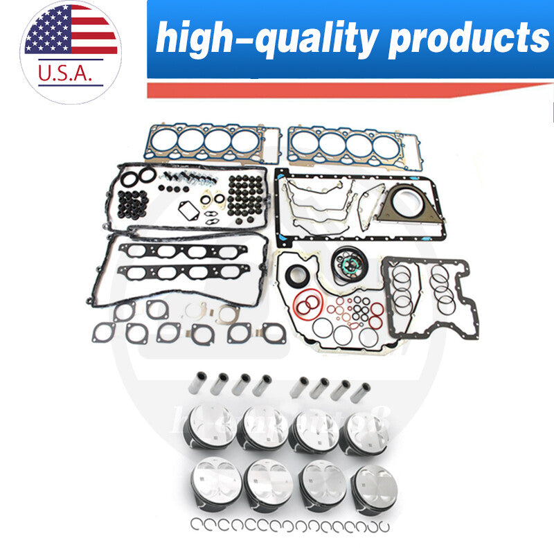 Engine Overhaul Gasket Seals Kit Pistons  Rings for BMW N62B48 E63 E65 4.8L