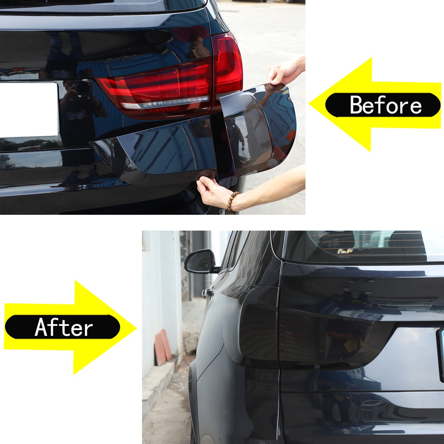 Rear taillight cover trim for BMW X5 F15 2014 - 2018, Smoke Black, ABS
