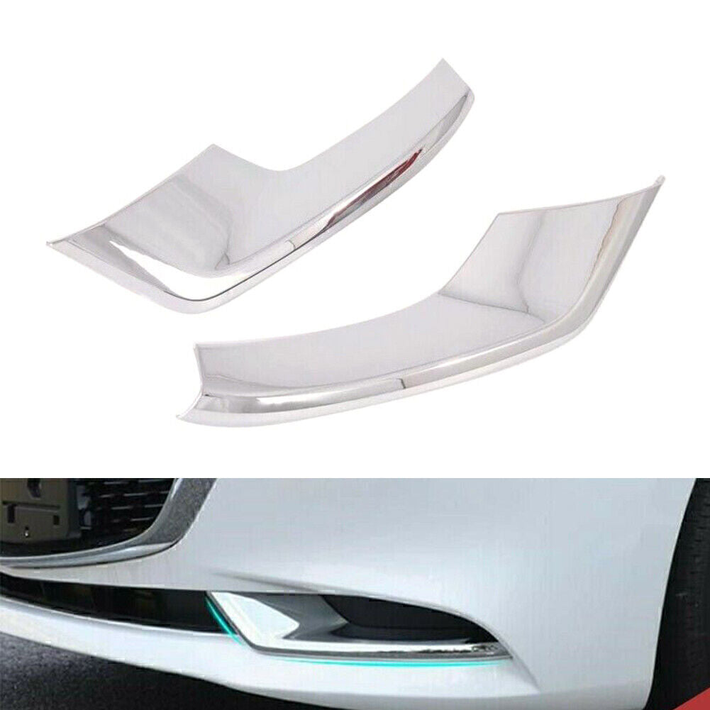 2Pcs/Set Chrome Front Fog Light Frame Cover Trim Fit 2019 2020 for Mazda 3 Sedan
