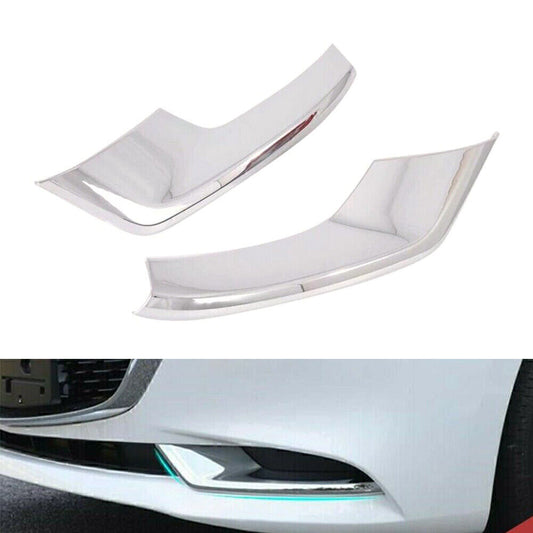 2Pcs/Set Chrome Front Fog Light Frame Cover Trim Fit 2019 2020 for Mazda 3 Sedan