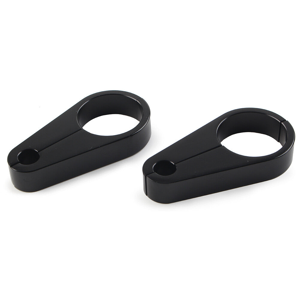 1.25 Handlebar Brake Clutch Cable Wire Clamp Holder for Harley Bike Black Pair