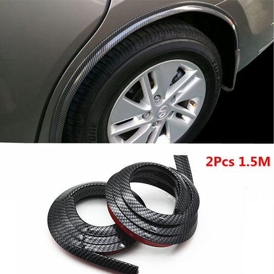 Carbon Fiber Car Fender Flare Wheel Eyebrow Pad Protector Rubber Strip Sticker
