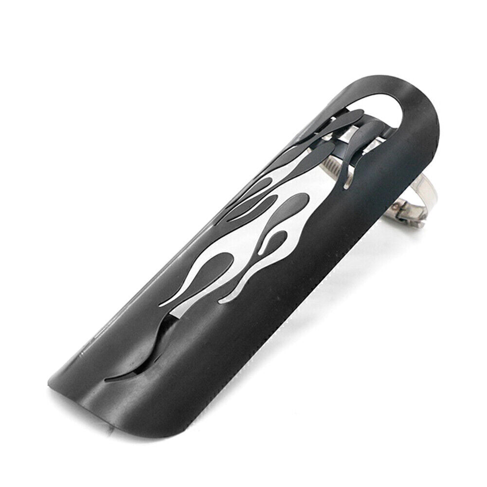 Motorcycle Black Exhaust Muffler Pipe Heat Shield Cover Heel Guard Universal Q