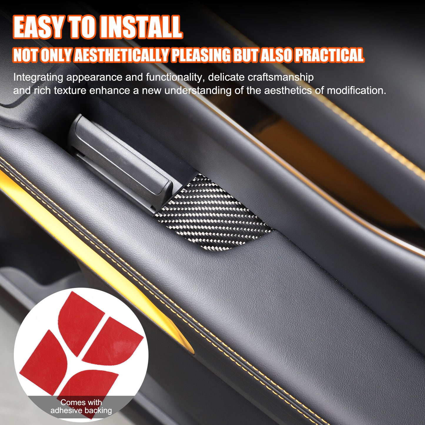 Interior door handle storage box mat decorative sticker for Ranger 2023-2024 n