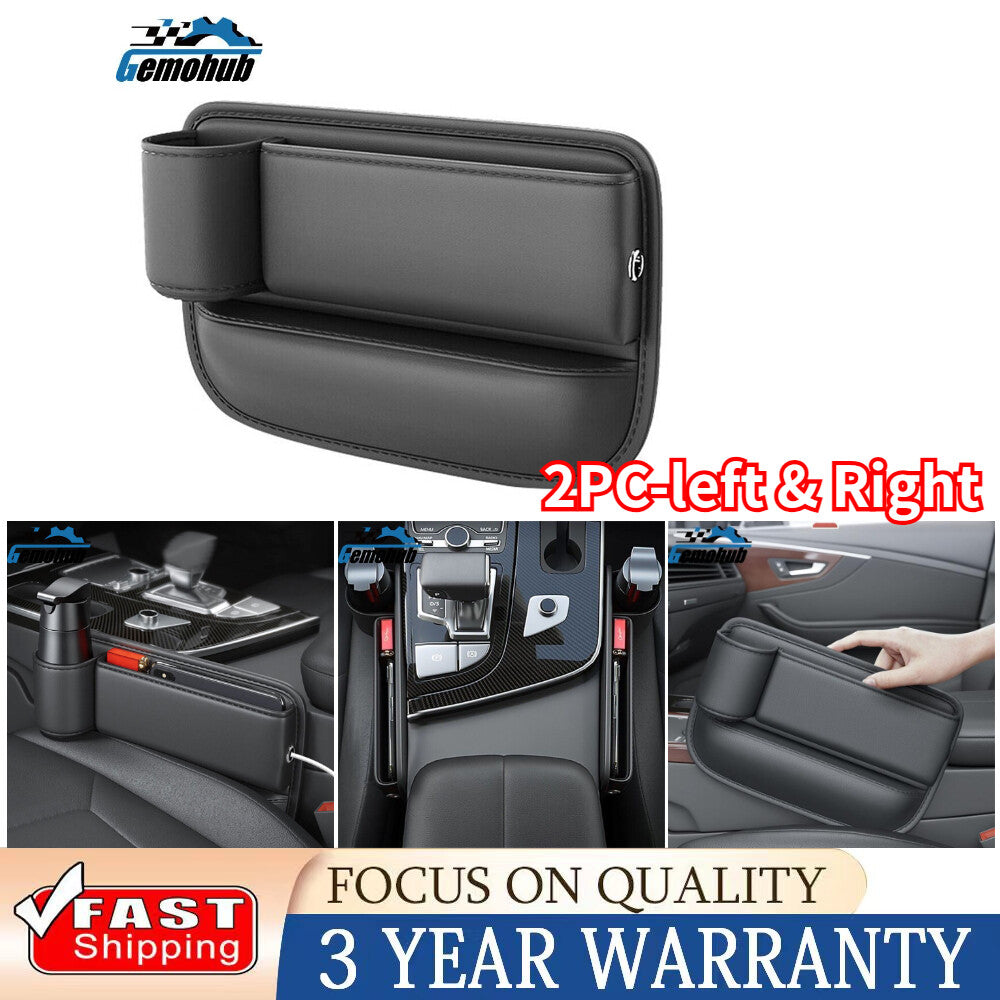 2PC Side Car Accessories for Seat Gap Filler Phone Holder Storage Box Organizer Bag