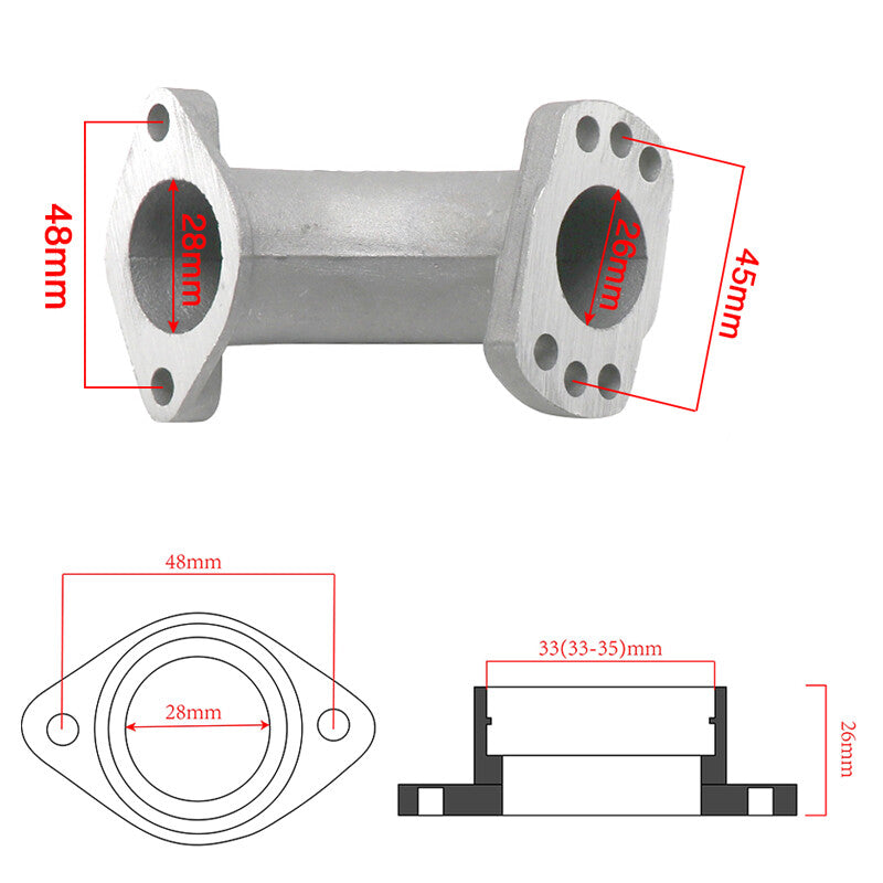 VM22 PZ19 PZ26 Carburetor Starter Manifold Adapter Connector for Dirt Pit Bicycles Q