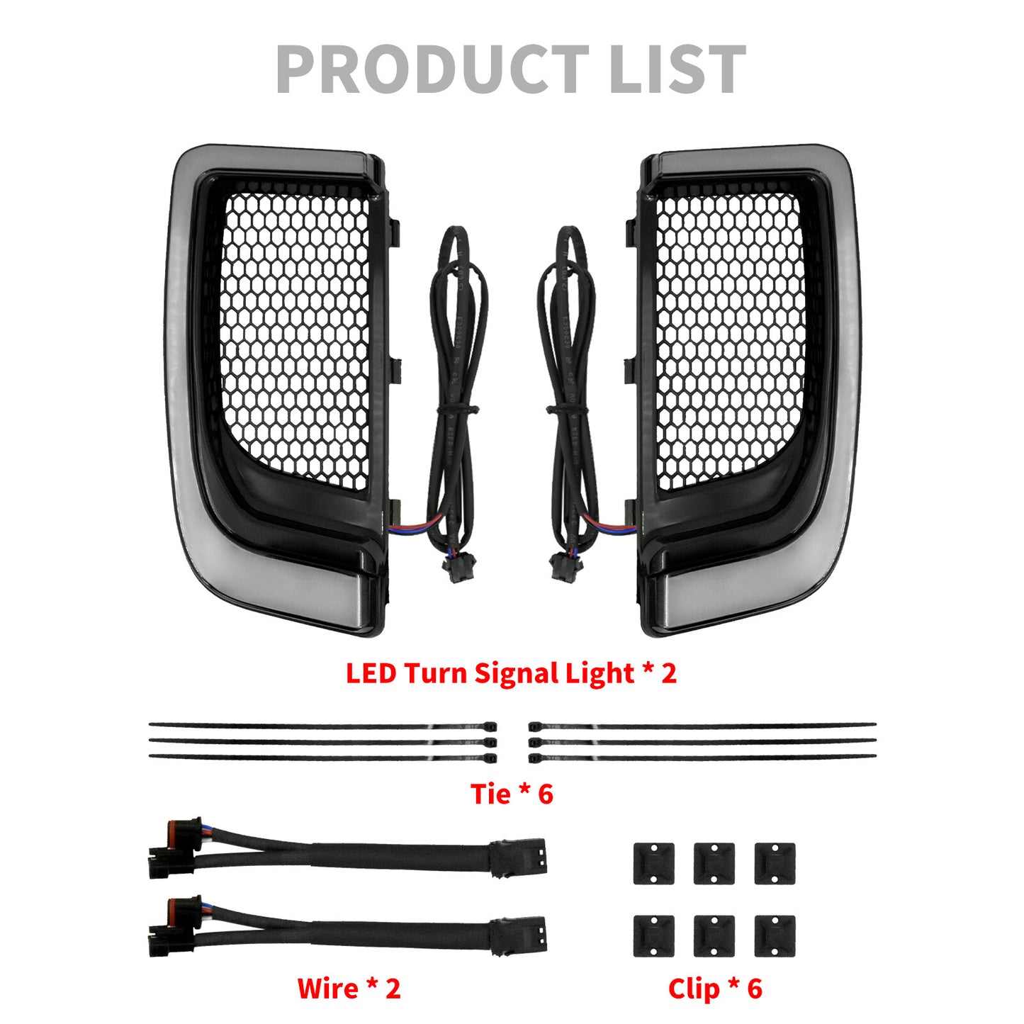Fairing Lower Grills LED Turn Signal for Harley Touring Road Electra Glide 14-23