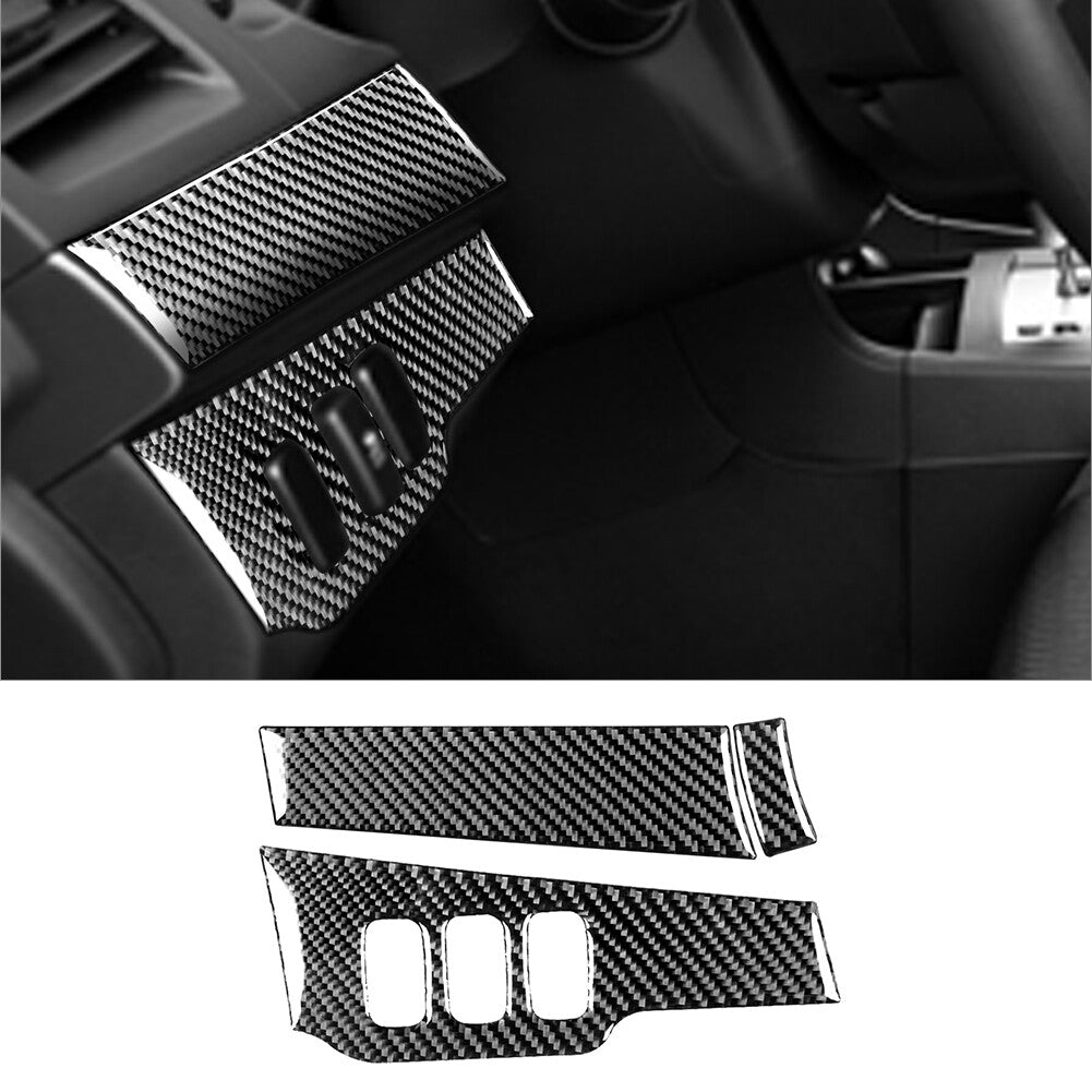 For Highlander 2008-2013 Center Console Frame Trim Cover Carbon Fiber Red v