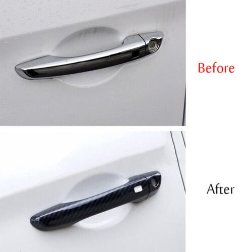 for Hyundai for Elantra 2017-2020 Keyless Carbon Look Door Handle Molding Cover Trim