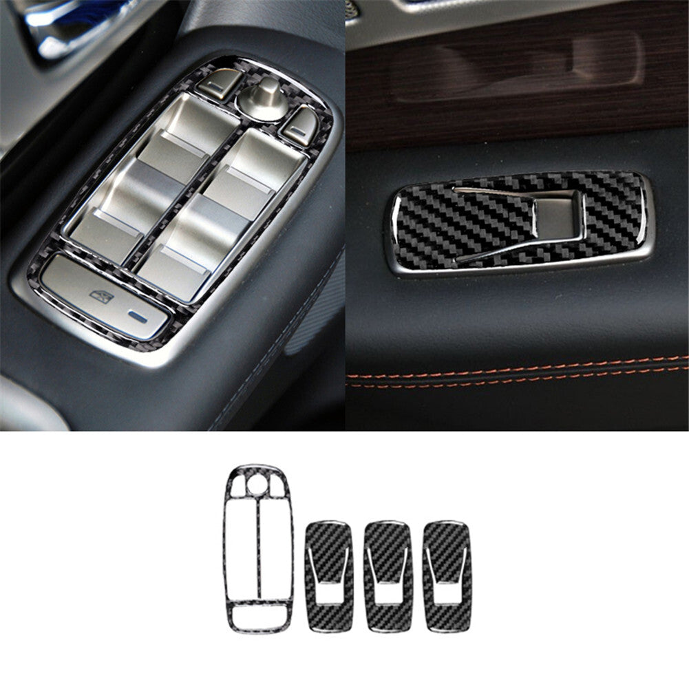 4Pcs Carbon Fiber Air Conditioner Controller Cover Trim for Mazda CX-9 2016-2022 v
