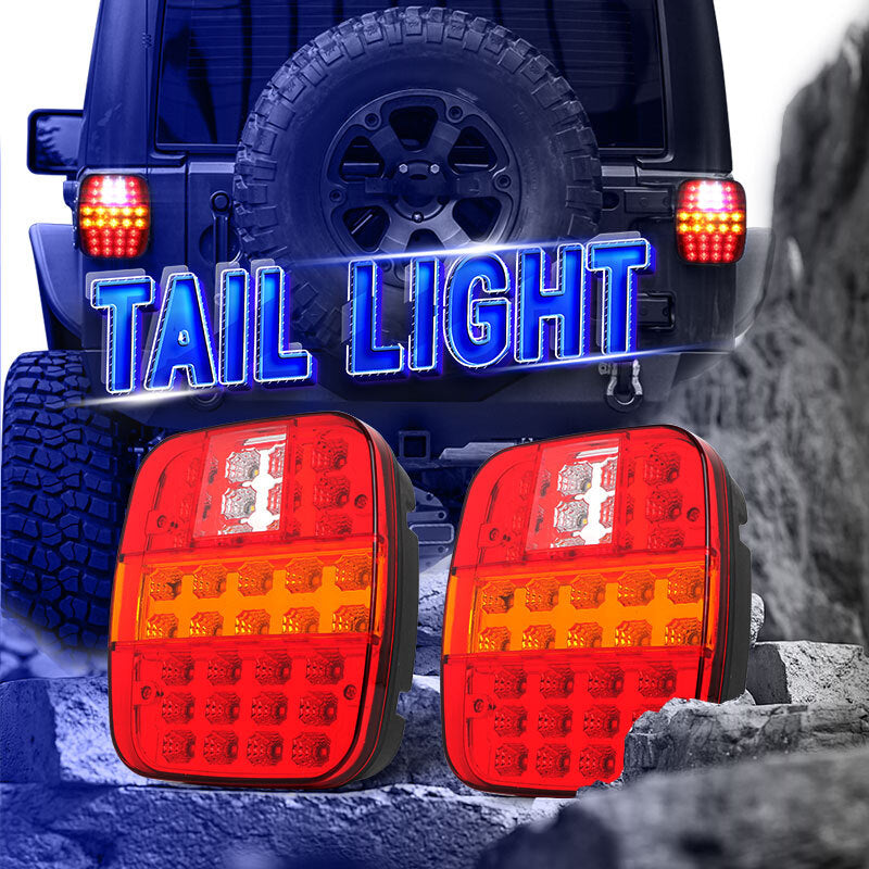 2x LED Tail Lights Brake Reverse Stop Turn Signal for Jeep Semi Truck Trailer US