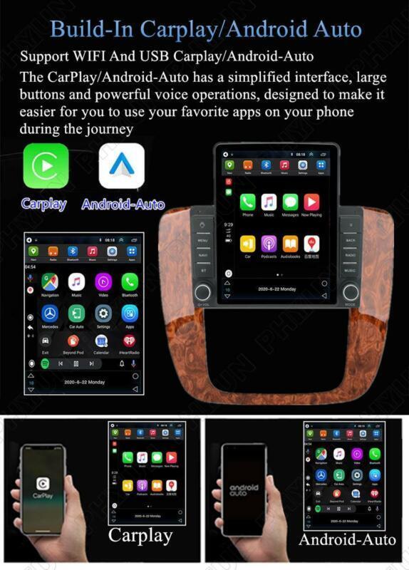 Car GPS player for CarPlay Android Auto compatible with Silverado 2007-2013 n
