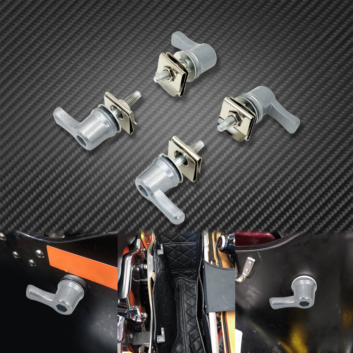 4pcs Chrome Hard Saddlebag Lock Mounting Screw Fit for Harley Touring 1993-2021 Q