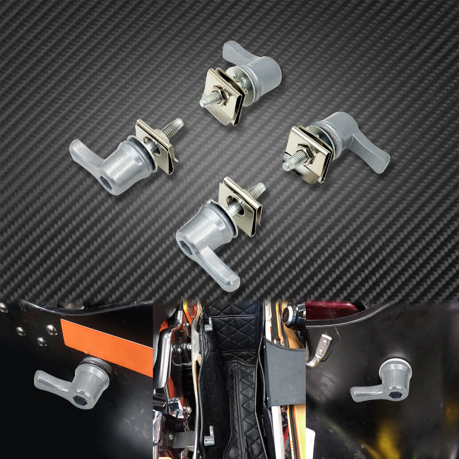 4pcs Chrome Hard Saddlebag Lock Mounting Screw Fit for Harley Touring 1993-2021 Q