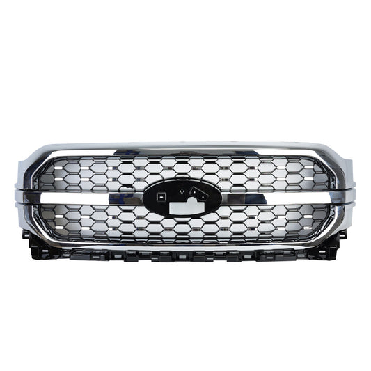 ML34-8200 Satin Grill Grille Black Chrome Frame For F150 2021-2023 n