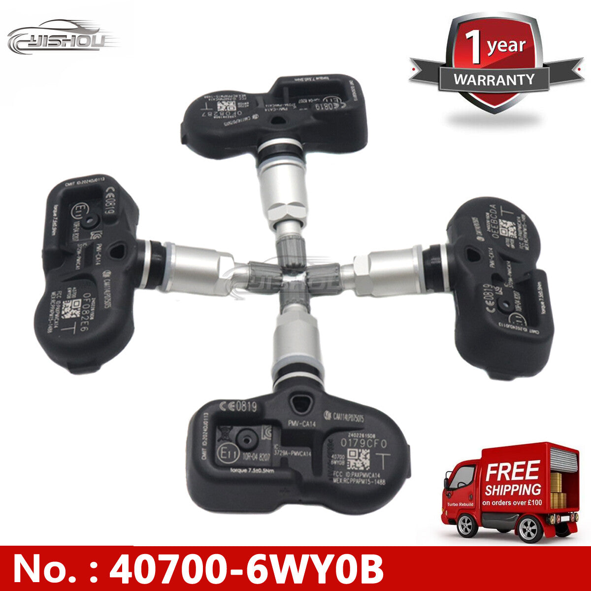 4-pack TPMS 40700-6WY0B tire pressure monitoring sensors for 2017 for Nissan Armada - new