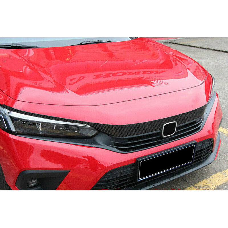 for Honda for Civic 2022-2023 Carbon fiber ABS Front Grille Lip Cover Moulding Trim